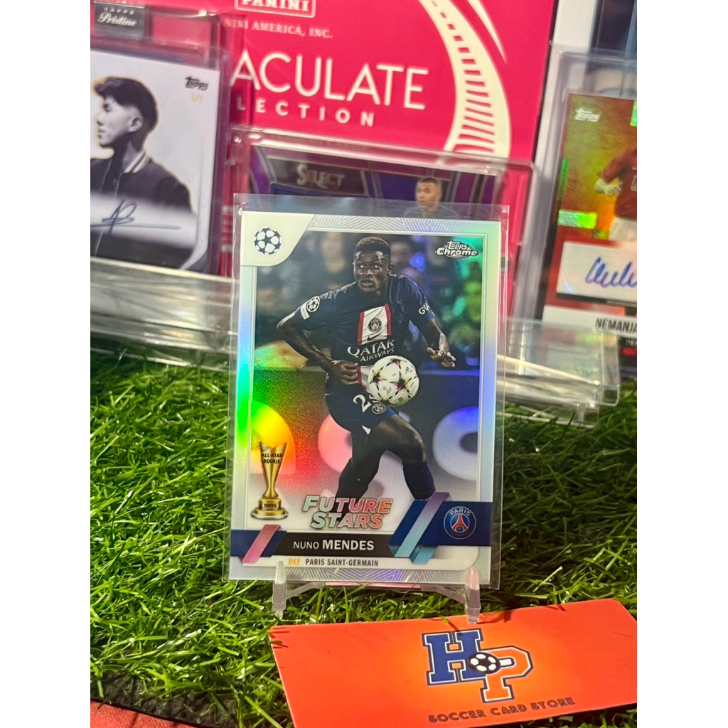 Nuno Mendes Refractor Topps Chrome UCL 2023/24 การ์ดฟุตบอล