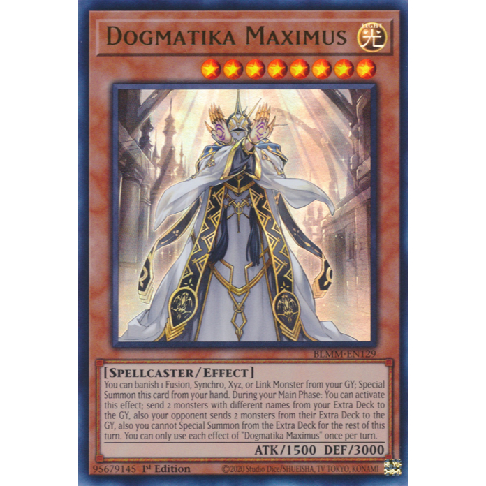[KW2 Yugioh] [EN-US] Dogmatika Maximus Card - BLMM-EN129 - Ultra Rare 1st Edition