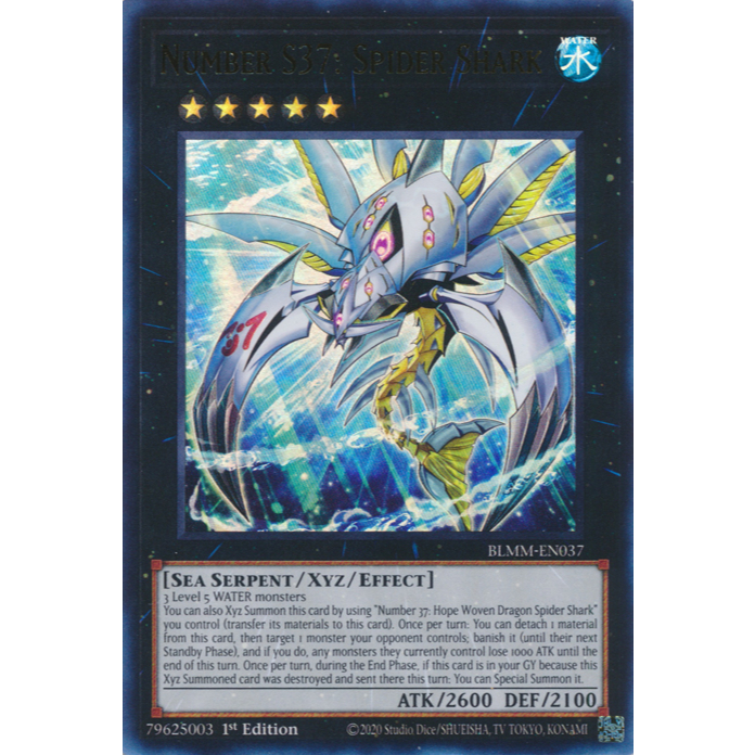 [KW2 Yugioh] [EN-US] หมายเลขการ์ด S37: Spider Shark - BLMM-EN037 - Ultra Rare 1st Edition