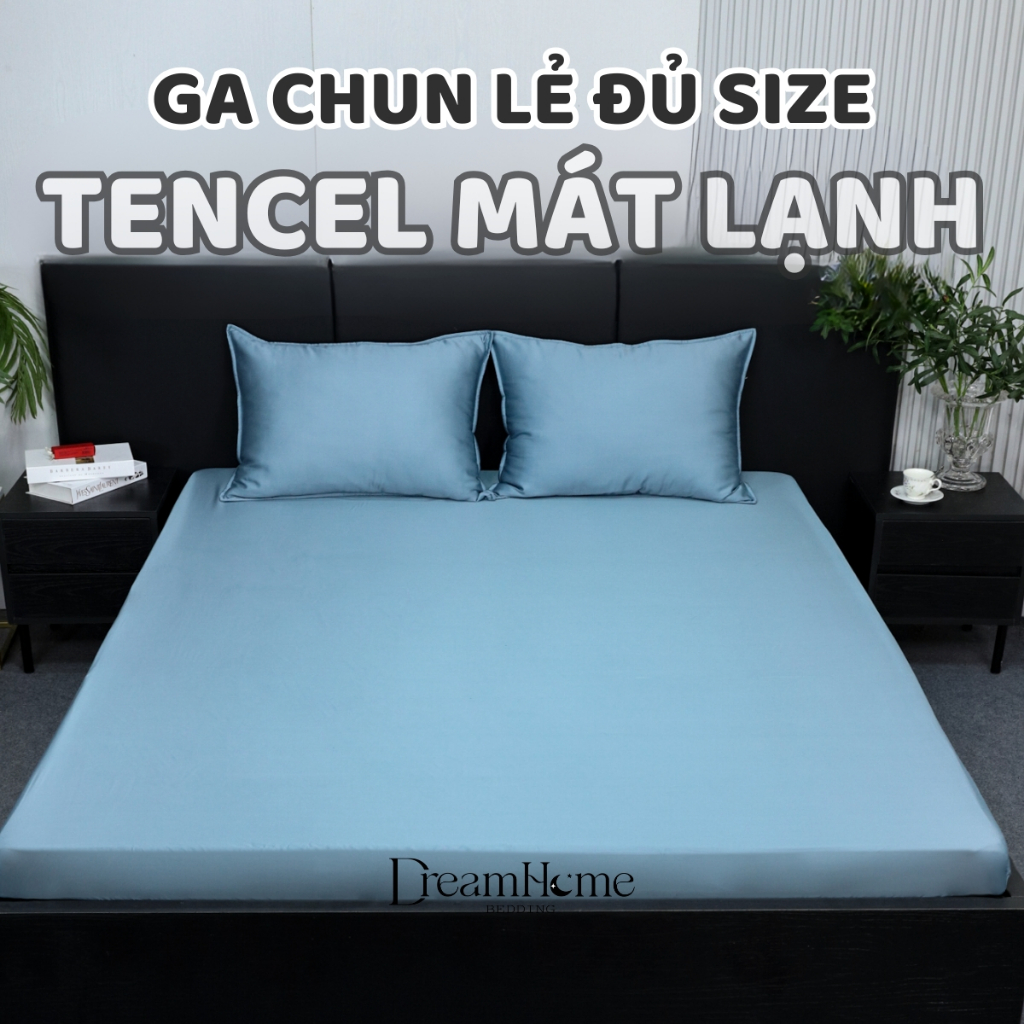 ผ้าปูที่นอน Smooth Tencel, ผ้าปูที่นอนปกปิด Tencel 60s, ที่นอนทุกขนาด 1M2 1M6 1M8 2M2 - Dreamhomebed