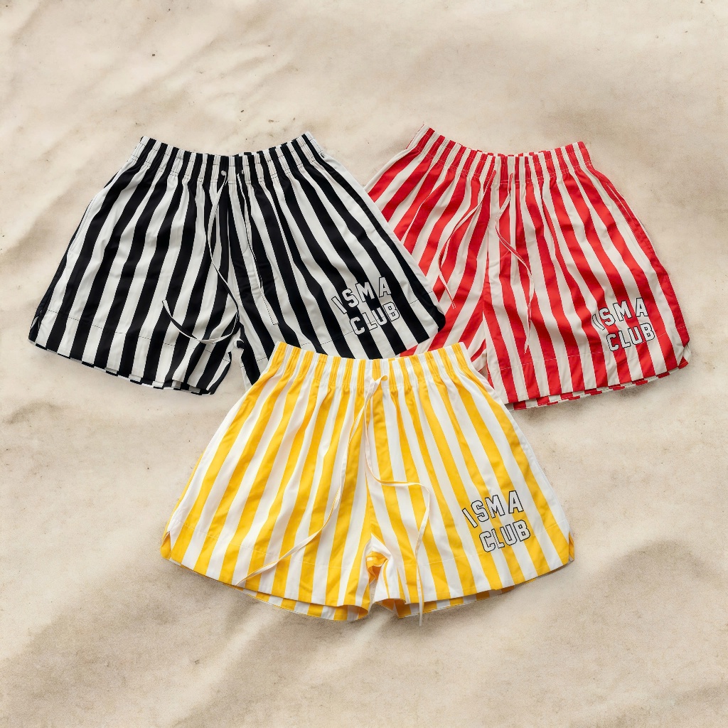 [SUMMER 2026 COLLECTION] Striped Over-the-knee Beach Shorts INSOMNIA  CLUB - PS018