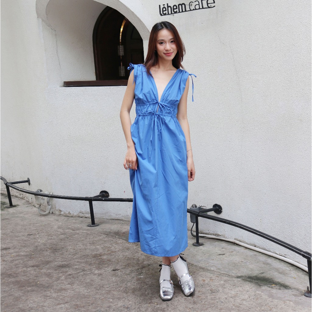 COBAN GREEN COTTON STRETCH DRESS – SOOTHED และสไตล์เต็ม