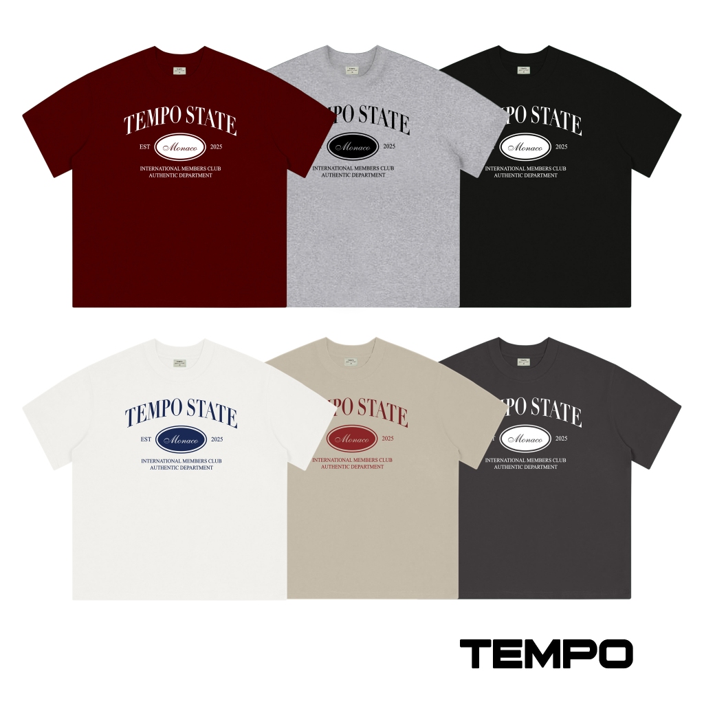 เสื้อยืด Boxy ผ้าคอตตอน 100% 250gsm Tempo