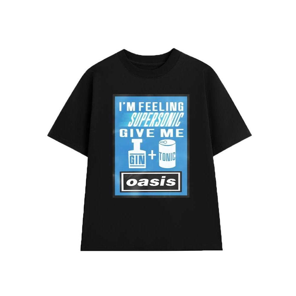 เสื้อยืด Oasis - Supersonic - Give me Gin and Tonic เสื้อยืด Dream-On วินเทจ