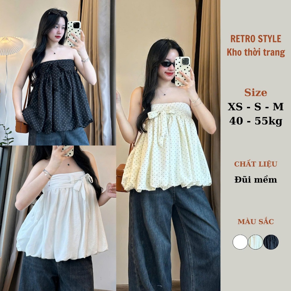 Retrostyle Bow Tie Strapless Cup Bra Top 520