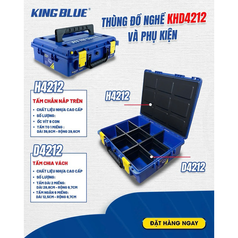 KING BLUE ของแท้: กล่องเครื่องมือ King Blue KHD4212 - 4216: 420x340x120mm/420x340x160mm