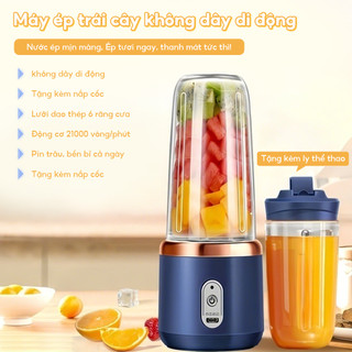 Cốc ép trái cây cầm tay nhỏ gọn, hoàn toàn tự động, đa chức năng, lý tưởng cho học sinh, dễ sử dụng