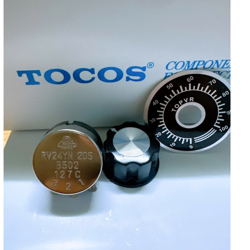 TOCOS potentiometer รหัส RV24YN 20S พร้อมค่าลูกบิด B202, B502, B103, B203, B504