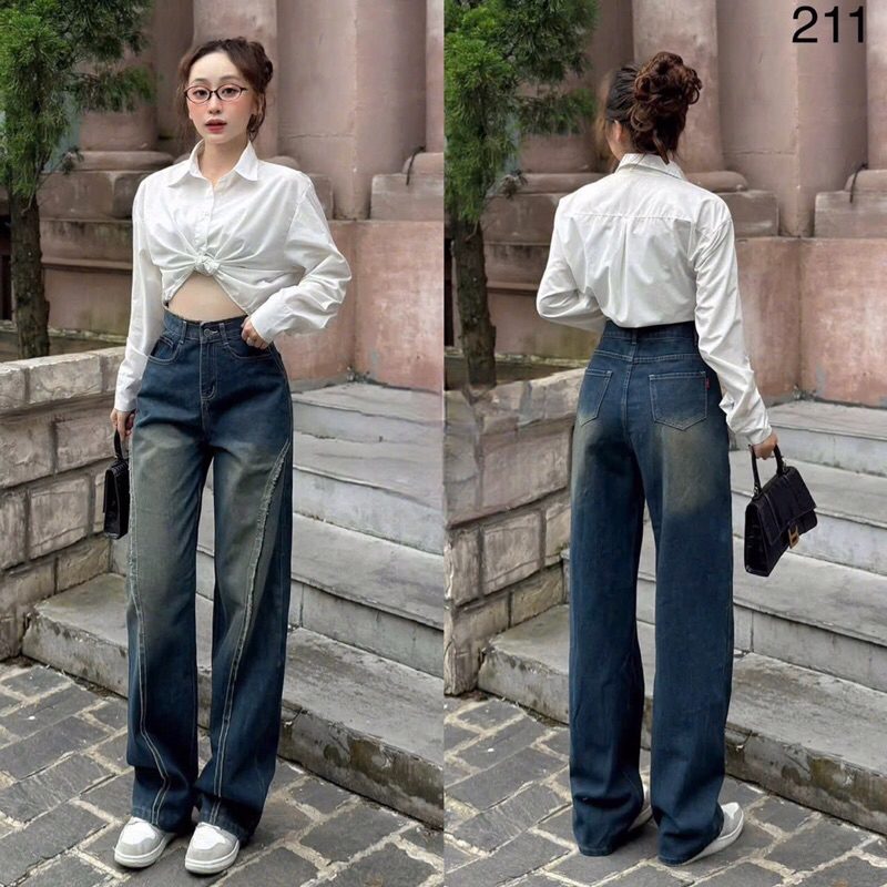 J151 STRIPED STRAIGHT-TUBE JEANS 211