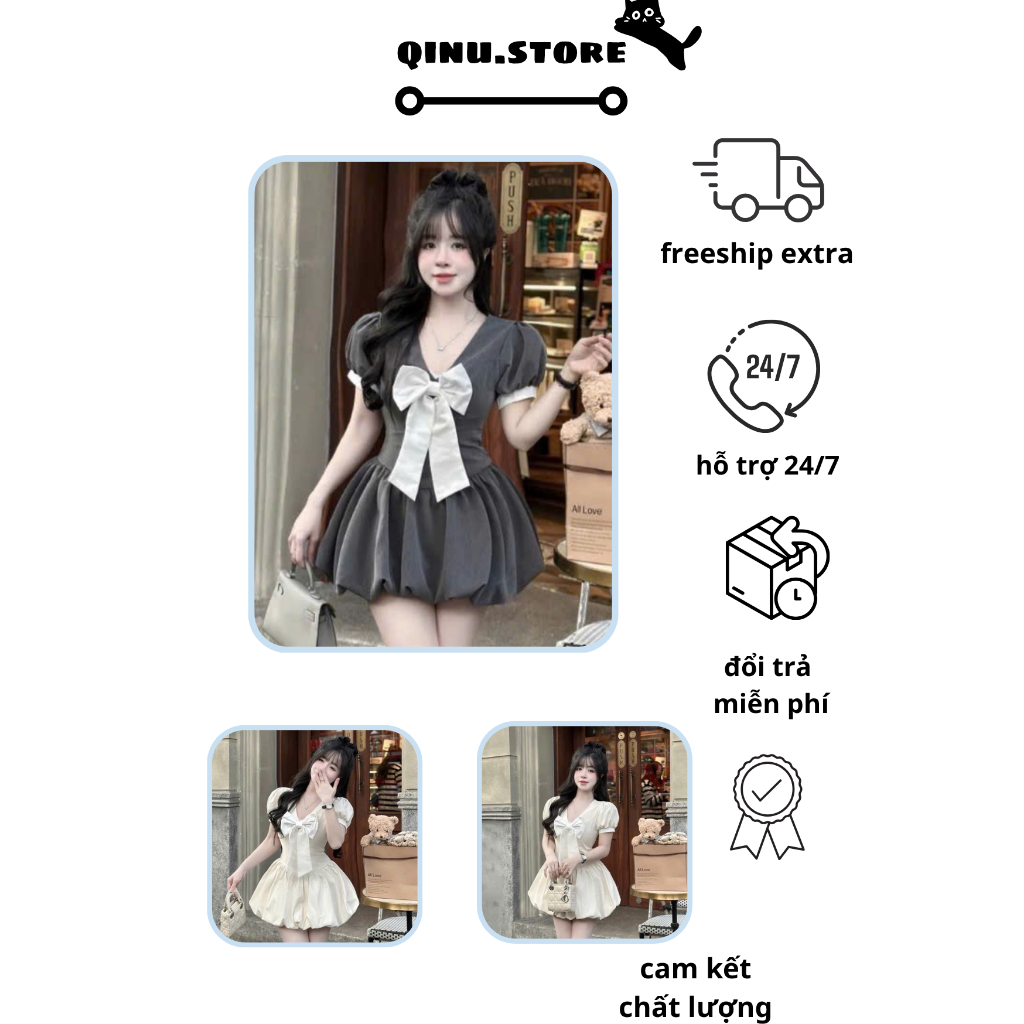 [INU.STORE] MANGO PUMPKIN DRESS WITH PANTS, EXTREMELY BEAUTIFUL, SHINY BOW SLEEVES ON THE STREET TB2