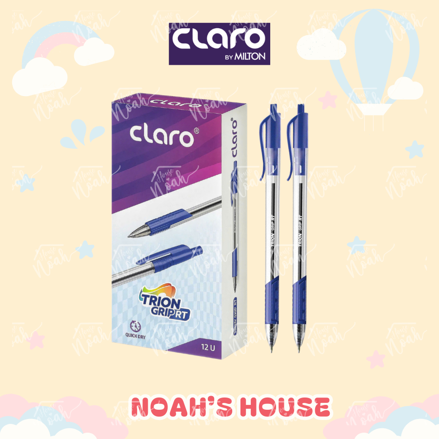 [NOAHS HOUSE] CLALARO TRION Grip RT Ball Pen Box 0.7mm Nib, Blue Ink - Quick Dry