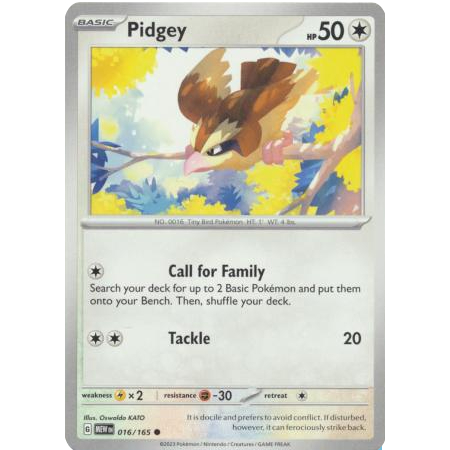 [การ์ดโปเกมอน TCG] Pidgey - 016/165 - ทั่วไป