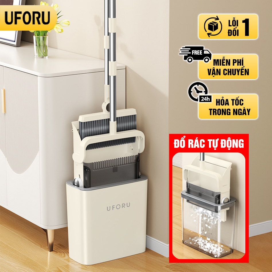ชุดที่โกยผงอัตโนมัติ ยูเอฟโอ มาพร้อมที่โกยผงแบบพับได้และถังทํางาน 1ส อย่างรวดเร็วและง่าย - UF747