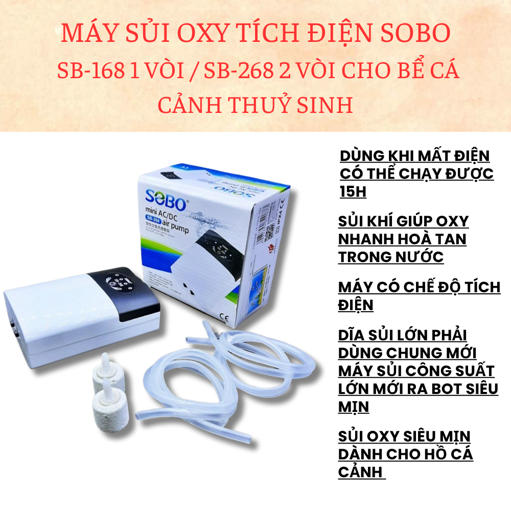 OXY Sobo SB-268 2-Nozzle เครื่องกําเนิดออกซิเจนไฟฟ้า (2W - 2x3Liter/Minute) 1 หัวฉีด SB -168 - ห้องไ