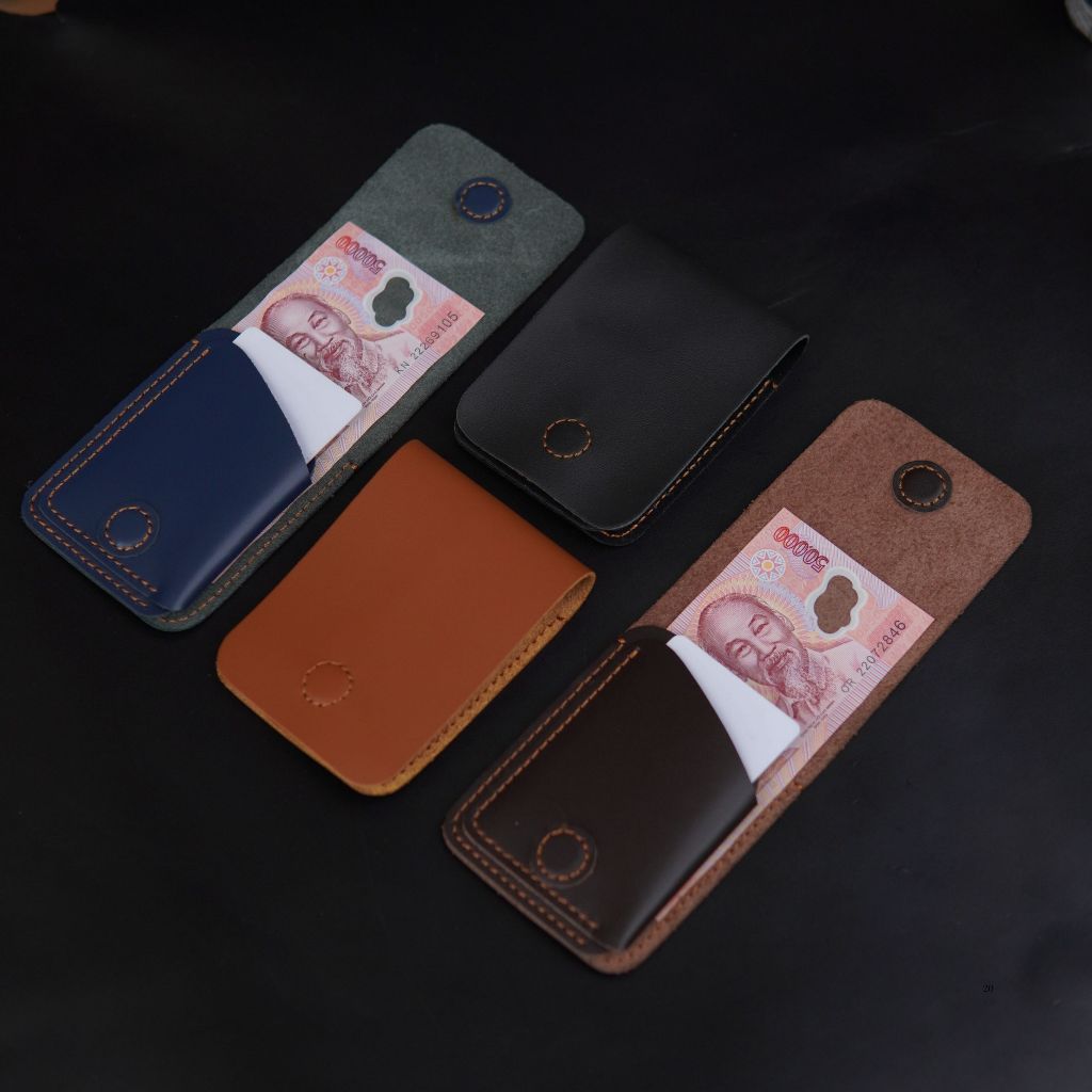 กระเป๋าสตางค์ดอกบัวขนาดเล็ก 3 ใบ หนังวัวแท้แฮนด์เมดขนาดกะทัดรัดและสะดวก 2025 แม่เหล็กแข็งแรง โวลต์2