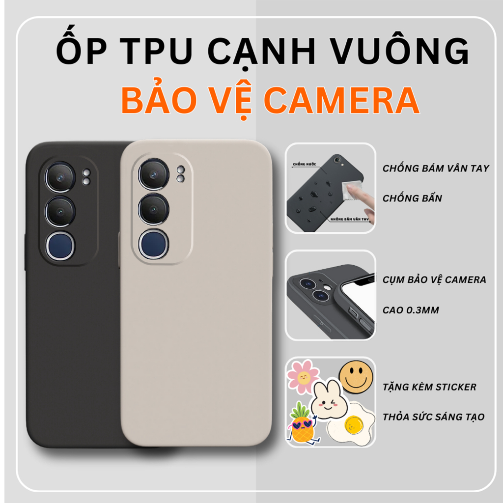 Vivo Y19s, Y29, Y39 Case TPU ป้องกันสีส้มเต็มขอบเหลี่ยม|UNICASE