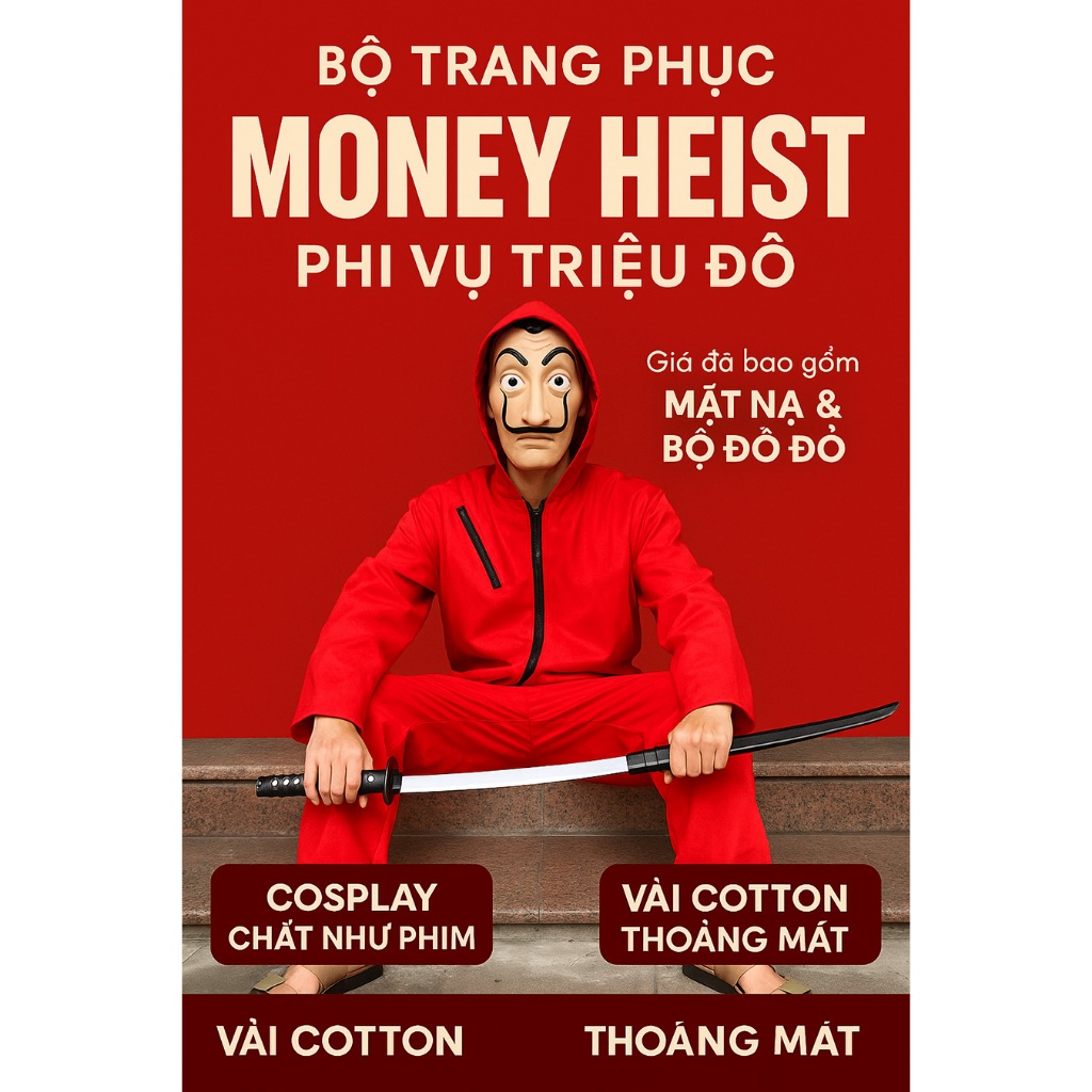 ชุด Money Heist ครบชุด (ไม่รวมหน้ากาก) ล้าน Dollar Mission