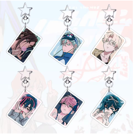 อะนิเมะ Alien Stage พวงกุญแจจี้อะคริลิคพวงกุญแจรถขาตั้ง MIZI SUA TILL IVAN HYUNA LUKA ของขวัญ