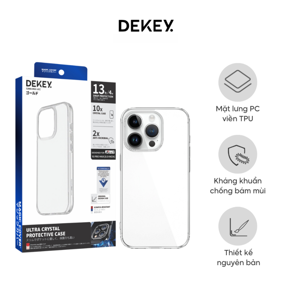 DEKEY Magic Cover Crystal Case ฝาครอบพลาสติกใสปกป้องอุปกรณ์ป้องกันการกระแทก