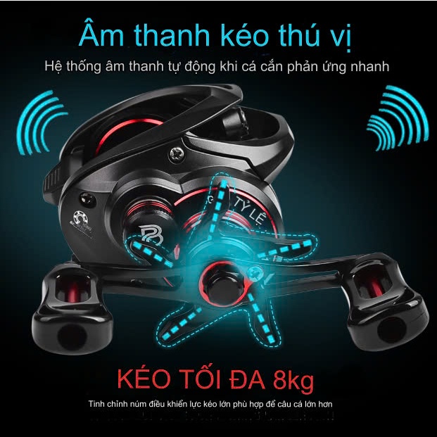 รอกตกปลาแนวนอน Proberos - P4 - ซุปเปอร์ไฟ - รอกตกปลาแนวนอนเสียง Dragclick