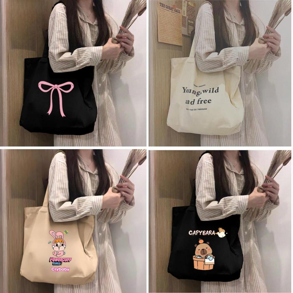 Sancool Unisex Special Collection Tote Bag มีซิปและช่องเสริมด้านใน แฟชั่นโรงเรียนฮิตสุดฮอต - Totk101