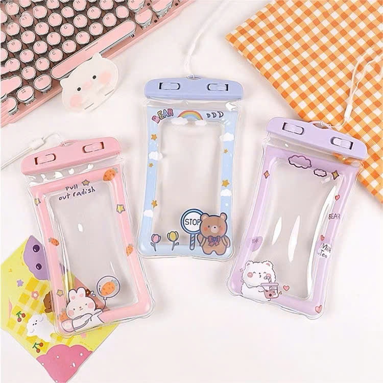 กระเป๋าใส่โทรศัพท์กันน้ํา FLOAT COMBO 3 CUTE CARTOON - TOUCH WATERPROOF CASE, BEACH POOL