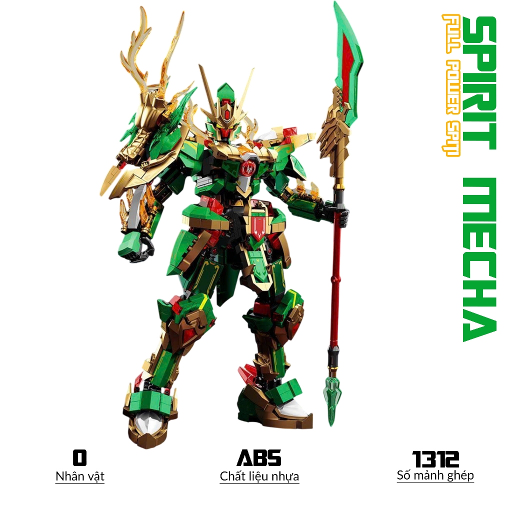SEMBO BLOCK ของเล่นประกอบ Guan Yu Mecha, บล็อก Sembo 106003 โมเดลหุ่นยนต์