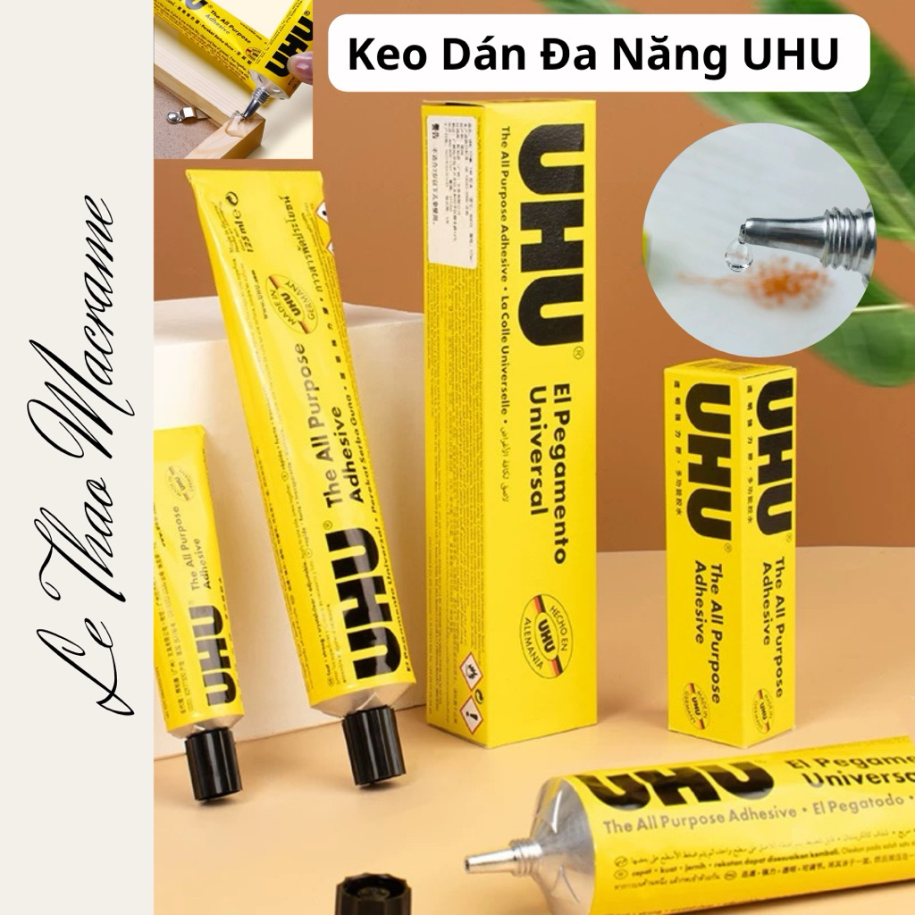 UHU กาวอเนกประสงค์ซุปเปอร์กาว, กาว UHU, กาวผ้า, กาวโปร่งใสสําหรับทุกวัสดุ, กาวติดไม้, กาวโลหะ