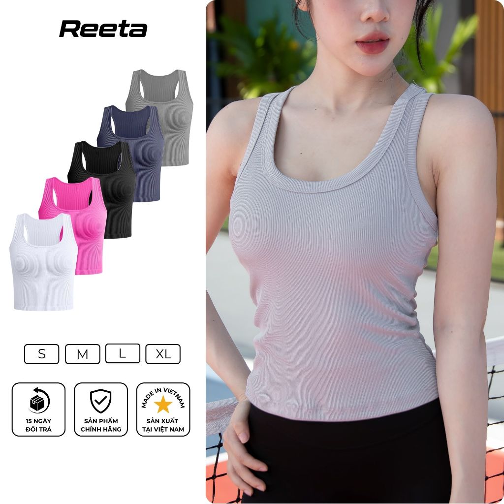 เสื้อกล้ามผู้หญิง REETA ทรงเข้ารูปทําจากวัสดุยางยืดยืดแข็งแรง-A036