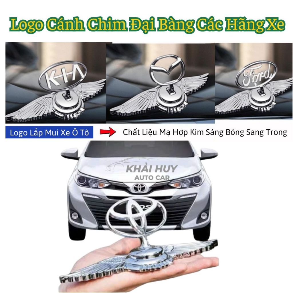 โลโก้ Eagle Wing สําหรับแบรนด์รถ - โลโก้ฝากระโปรงรถทําจากวัสดุชุบโลหะผสมมันเงาและชัดเจน