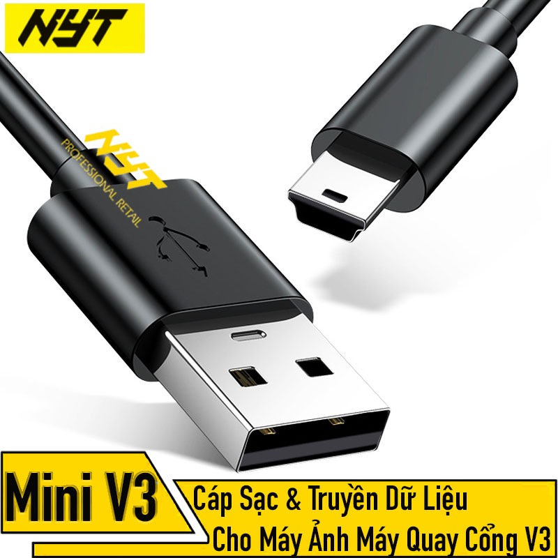 Mini USB V3 Charge & Data Cord สําหรับกล้อง, MP3, MP4, DVR, ฮาร์ดไดรฟ์ ฯลฯ NYT DLN101