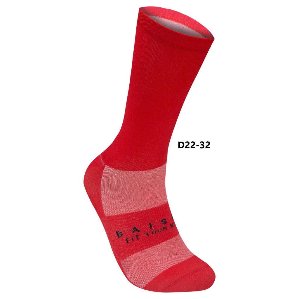 (D22-32) Baisky Sport Socks ฟรีไซส์ สี PURITY Red