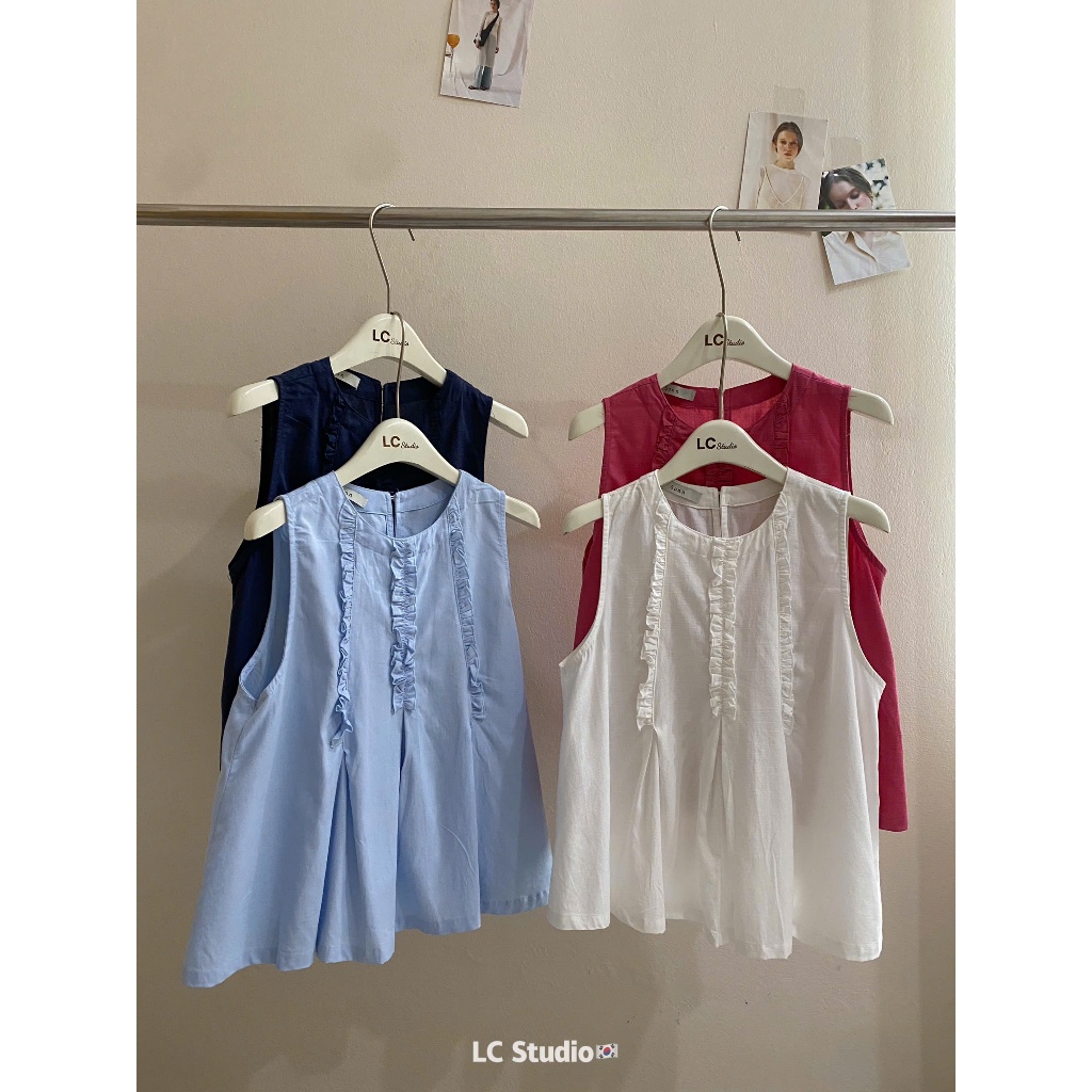 เสื้อเชิ้ตผ้า N6.27 HN sn คอกลมจับจีบหน้าอก A789 xonxen 23ld