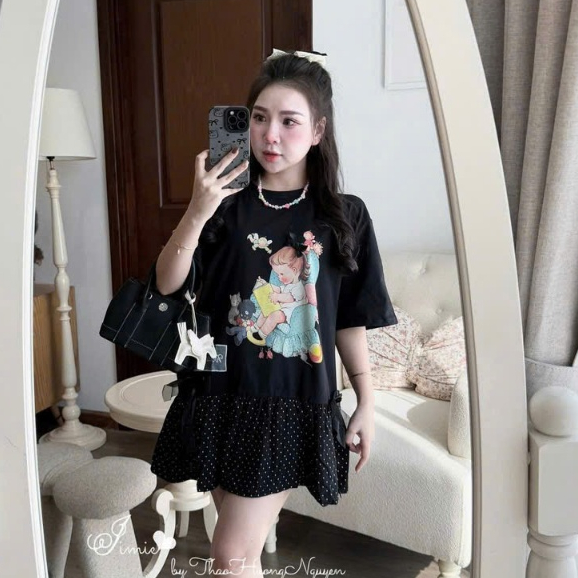 เดรสผู้หญิงสุดหรู เดรสผู้หญิงสุดหรู NEW MODEL LAUNCHED เดรสผ้าฝ้ายพิมพ์ลายผสม niw duy Bang ke111