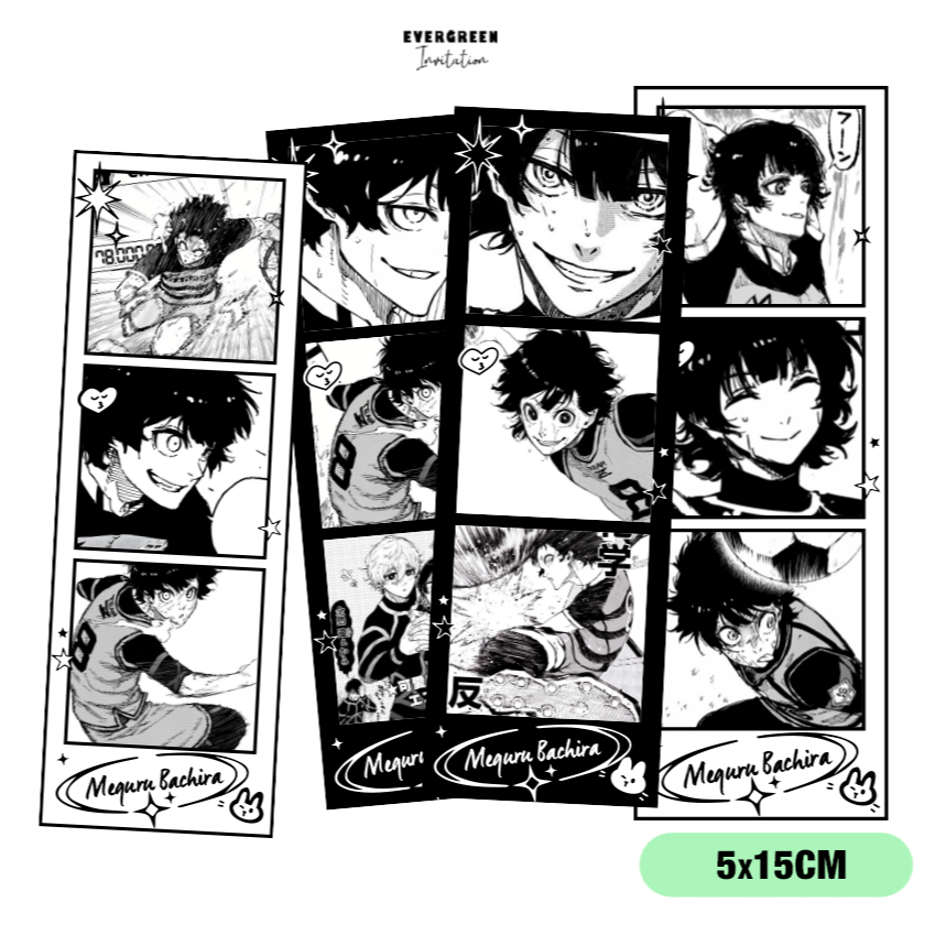 Photostrip, Pola 15x5 1 ด้าน Manga Anime Blue Lock Bachi Bachira รุ่นต่างๆ