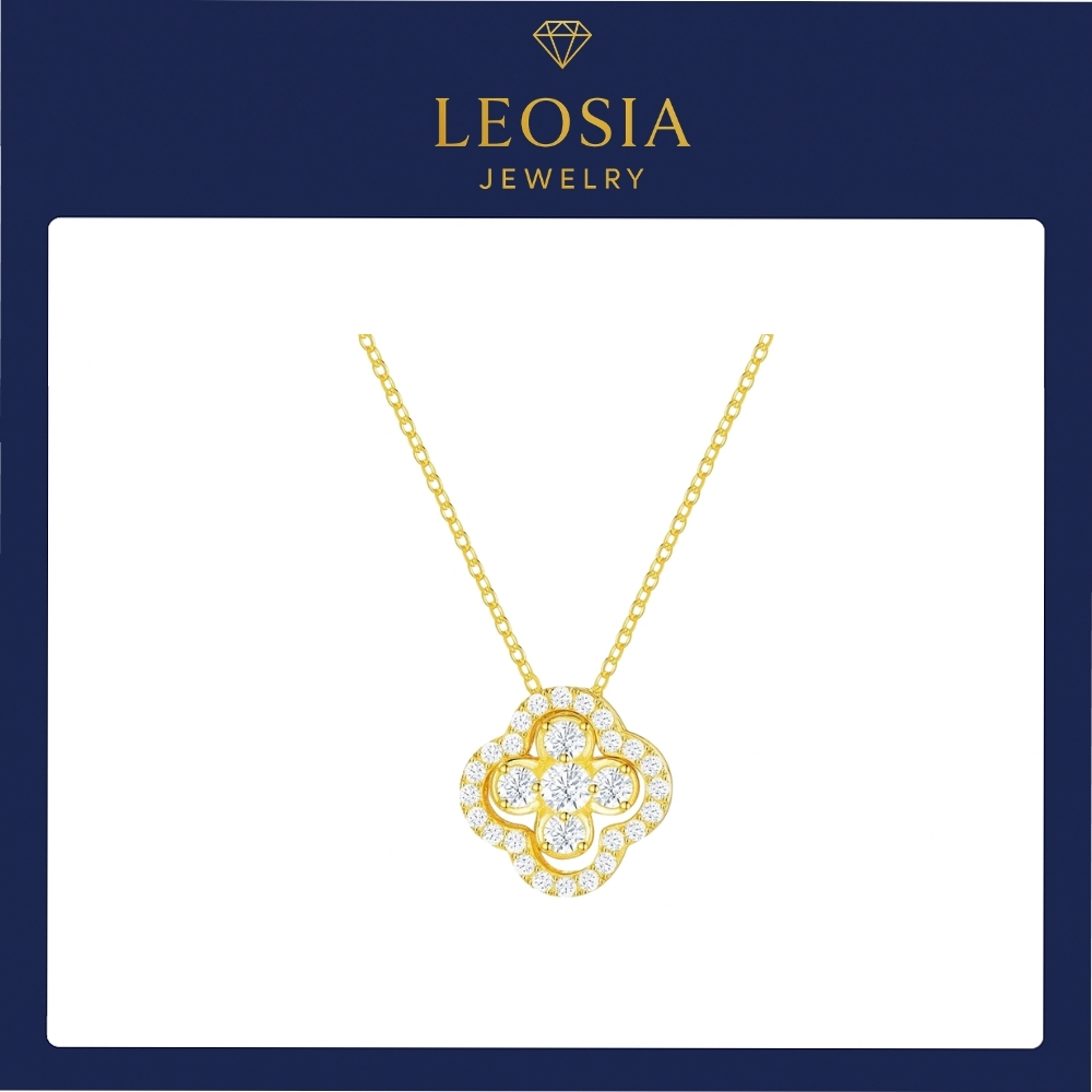 คุณภาพสูง LEOSIA JEWELRY LSA02 สร้อยคอโคลเวอร์สี่ใบเคลือบทอง