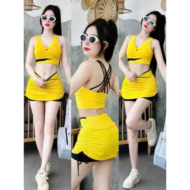 ชุดโยคะยิมผู้หญิงรุ่นใหม่ทําจากวัสดุยางยืดคุณภาพสูงมาพร้อมแผ่นรองเต้านม...(LT)