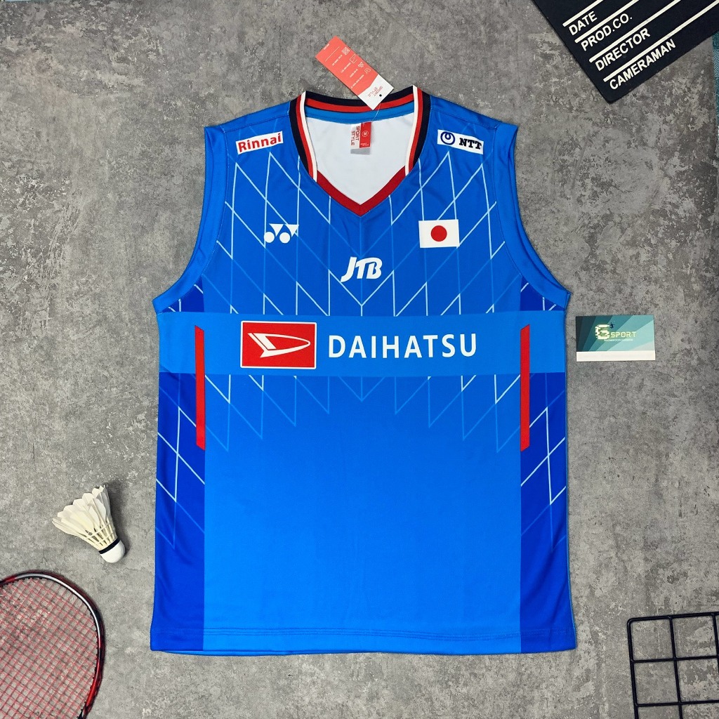 โยเน็กซ์ เสื้อแบดมินตันใต้วงแขนสีน้ําเงิน ทีมญี่ปุ่น ผ้างา 4 ทิศทาง ดูดซับเหงื่อระบายอากาศ