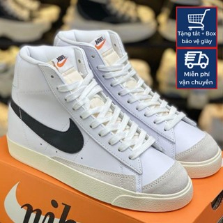 NK Blazer Shoes, NK Mid Blazer Vintage 77 รองเท้าผ้าใบ _Blazer Mid 77 Vintage _White Black low cut h