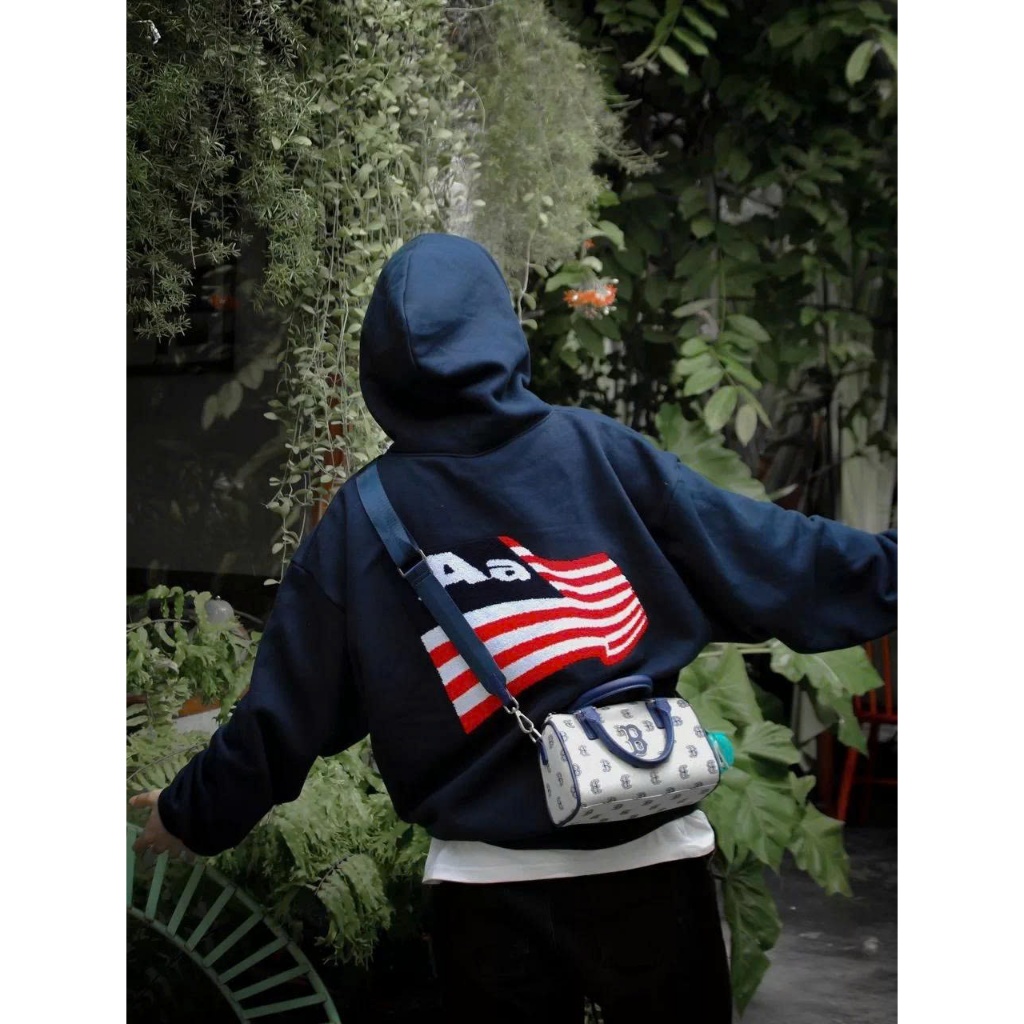 5. Aastu Boxy Loose Zip Hoodie Jacket ทําจากขนแกะขาปูปัก Ruffled Flag Shape Extremely ของแท้ Hot Tre