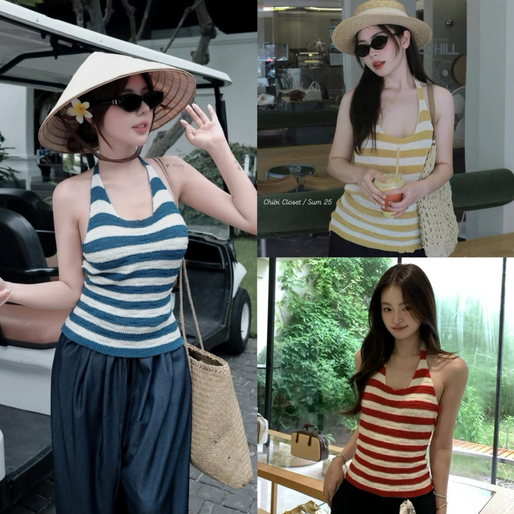 MPB backless mongtoghi เสื้อคอเต่าขนสัตว์ลายสก๊อตบาง, เสื้อกันหนาวฤดูร้อน