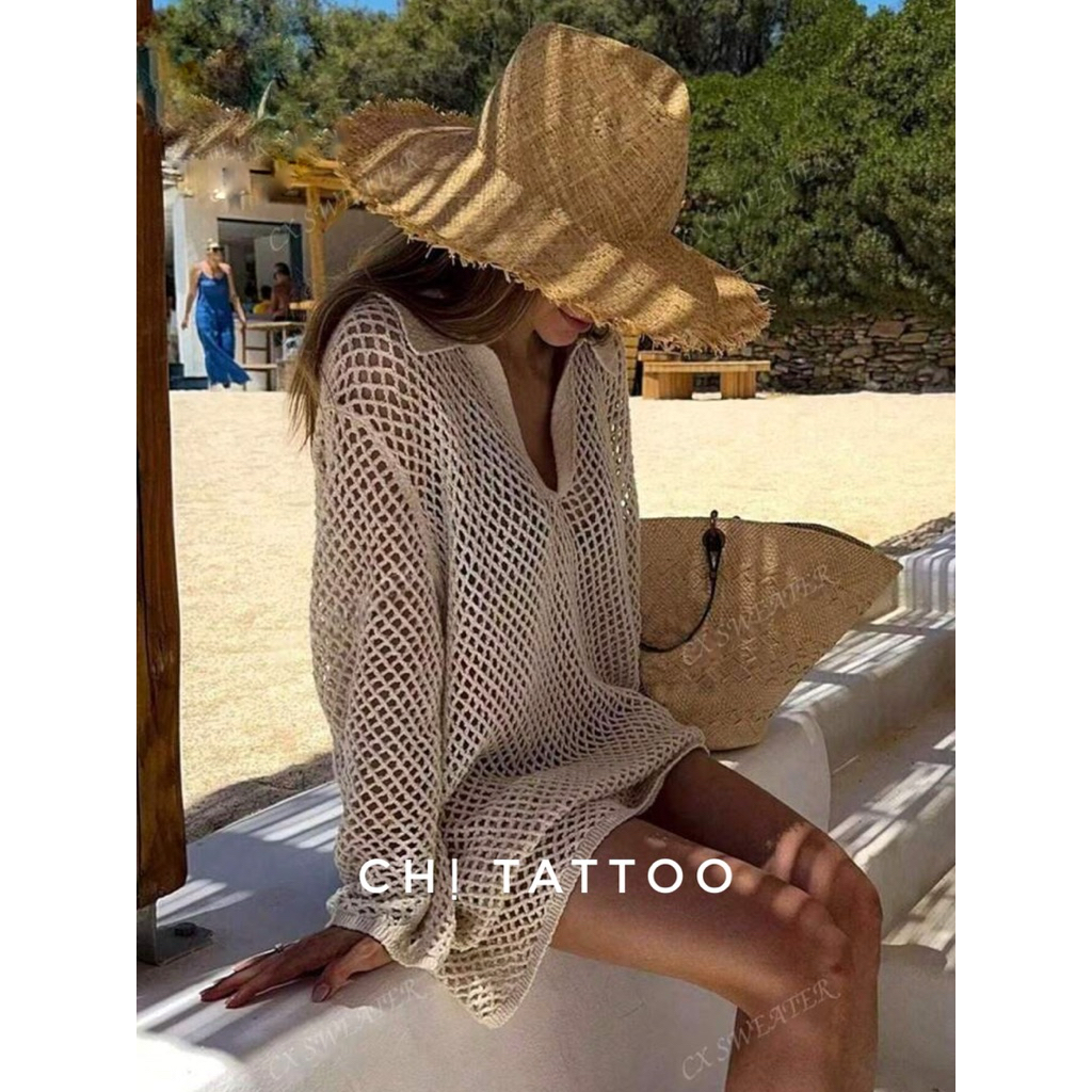 เดรสผ้าวูล ขนาดใหญ่เกินไป คอปก VLN50