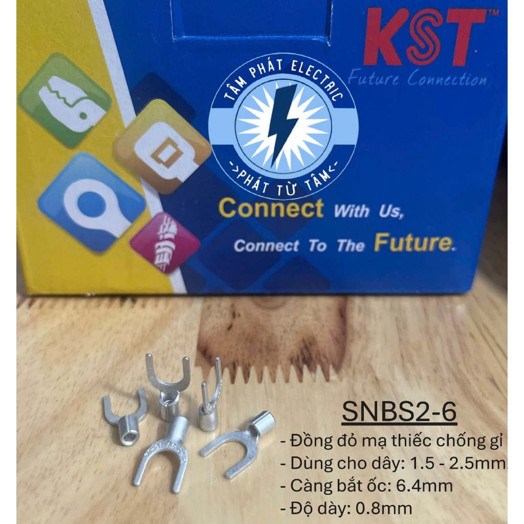 หัวคอสรูปตัว Y เปลือย SNBS2-6 KST | สําหรับสายไฟ 1.5-2.5มม2 | Cos ทองแดงดีบุกคุณภาพสูง