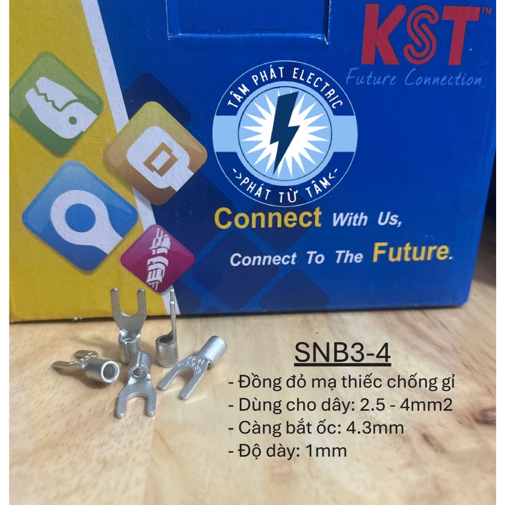 หัวคอสวายเปลือย SNB3-4 KST | สายไฟเปลือย Cosse 2.5-4mm2 | หัวรูปตัว ย สําหรับตู้ไฟฟ้าอุตสาหกรรม