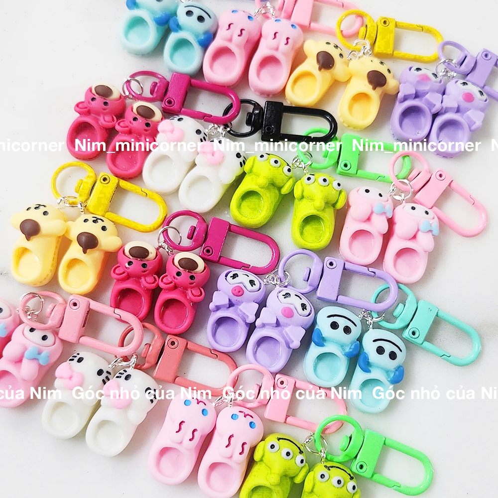 [SANRIO/DIASNEY] พวงกุญแจชาร์มแห่ง croc/cros Purin, Kurumi, silly, Kitty, Losto strawberry bear, รอง