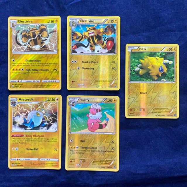Electivire Arctozolt Flaffy Joltik Clearance pass Reverse Holo Card Pokemon TCG ของแท้ UK 2016-2020 