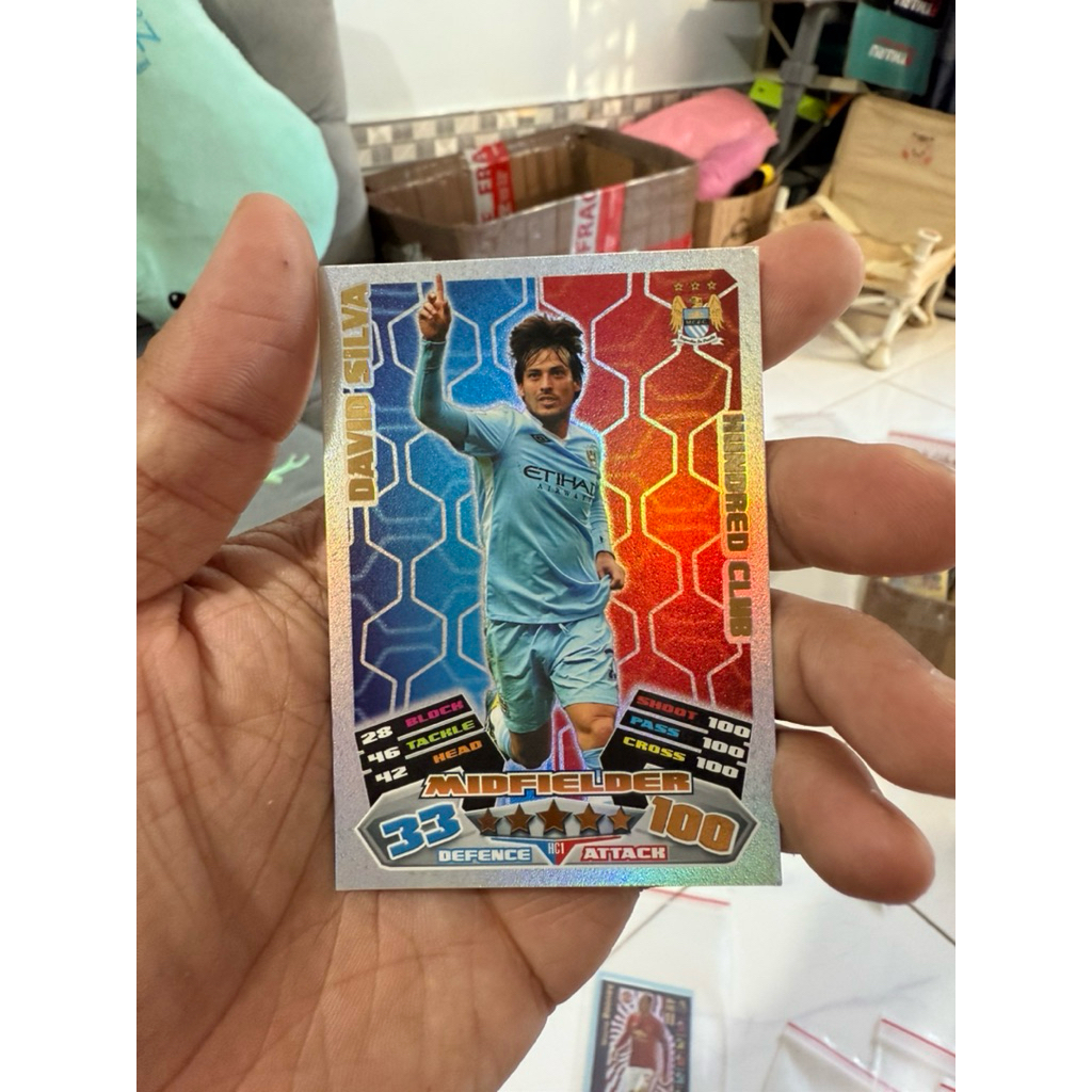 Match Attax EXTRA David Silva การ์ดนักฟุตบอล 2011/12 11/12 การ์ดหายาก VIP หายาก