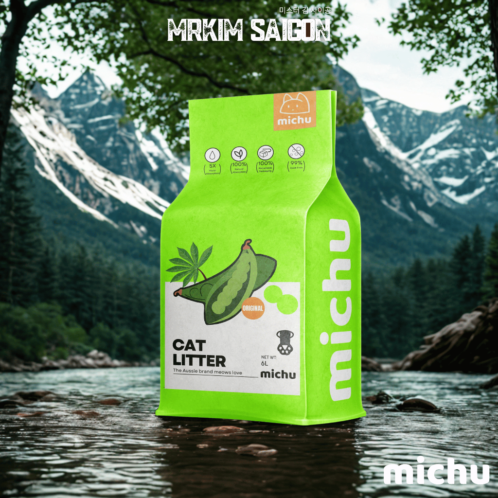 Michu Soy Cat Cat - Tofu Cat Cat Cat - ถุงขนาด 6 ลิตร เร็ว ดับกลิ่นดี ฝุ่นน้อย Flushs Tub