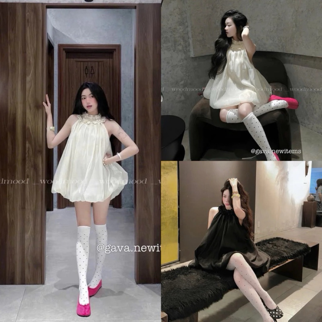เดรสแขนกุดคอระบาย คุณหนูสุดๆใส่เที่ยวปาร์ตี้