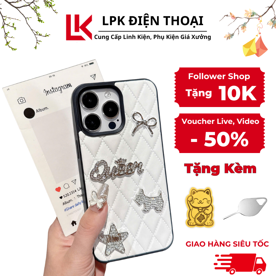 [ EXTREMELY SHOCKING PRICE ] GREY - เคสหนังไส้สีขาว ขอบกล้อง B.BRICK BAR BIE BEAR CHARM SET สําหรับ 